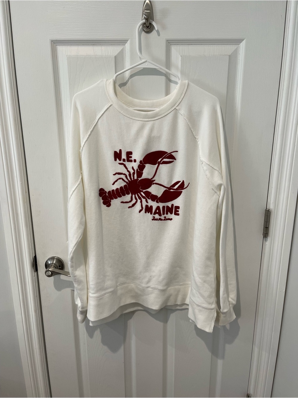 Aerie N.E. Maine Lobster Graphic Crewneck Sweatshirt - White Medium NWT